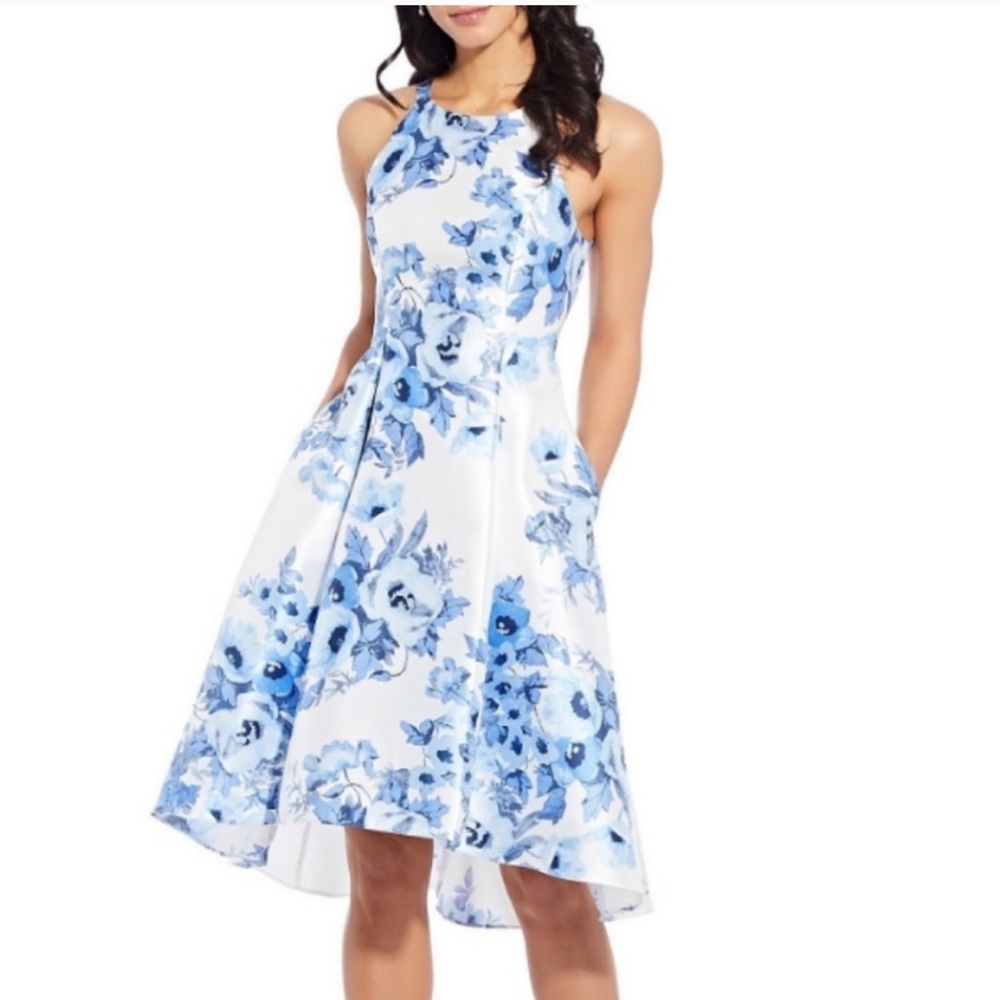 Adrianna Papell high low floral Tole dress